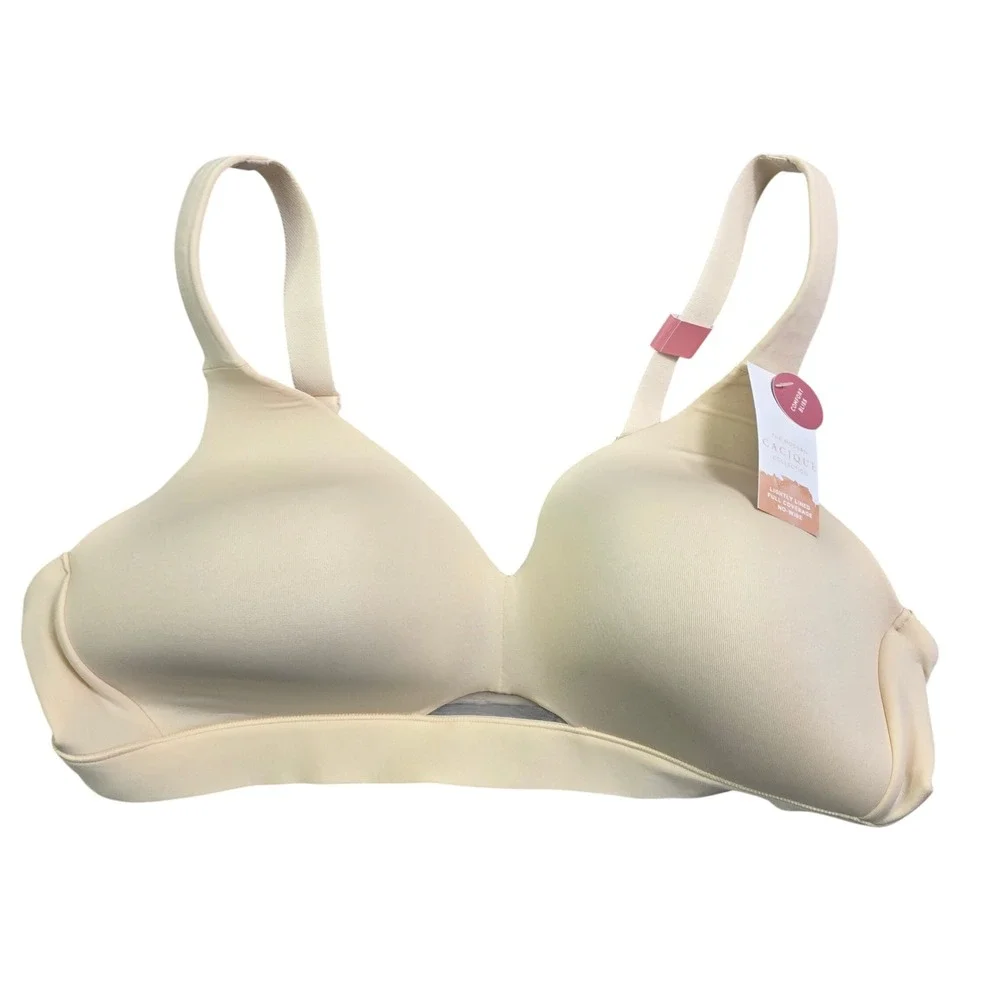 Cacique No-Wire Bra Women 42B Beige Comfort Bliss Lightly Lined Full Coverage